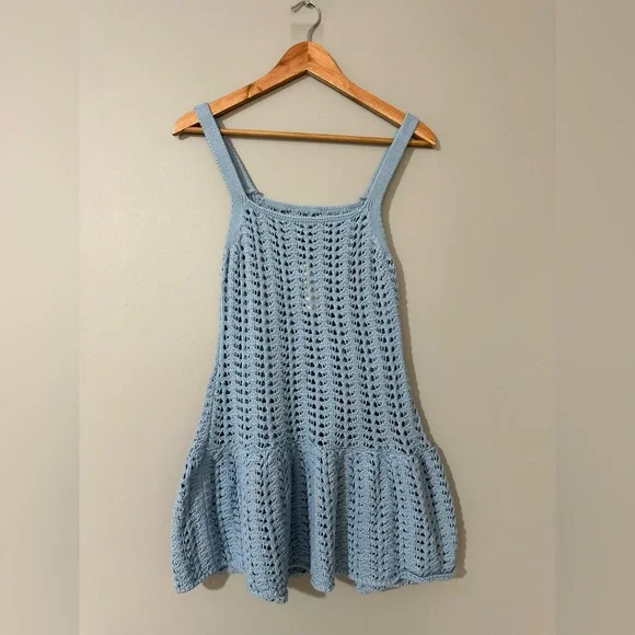 Anthropologie Celandine Blue Crochet Swim Cover-Up - Picture 5 of 10